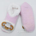 Chaussettes de glissade de mouton rose de mode